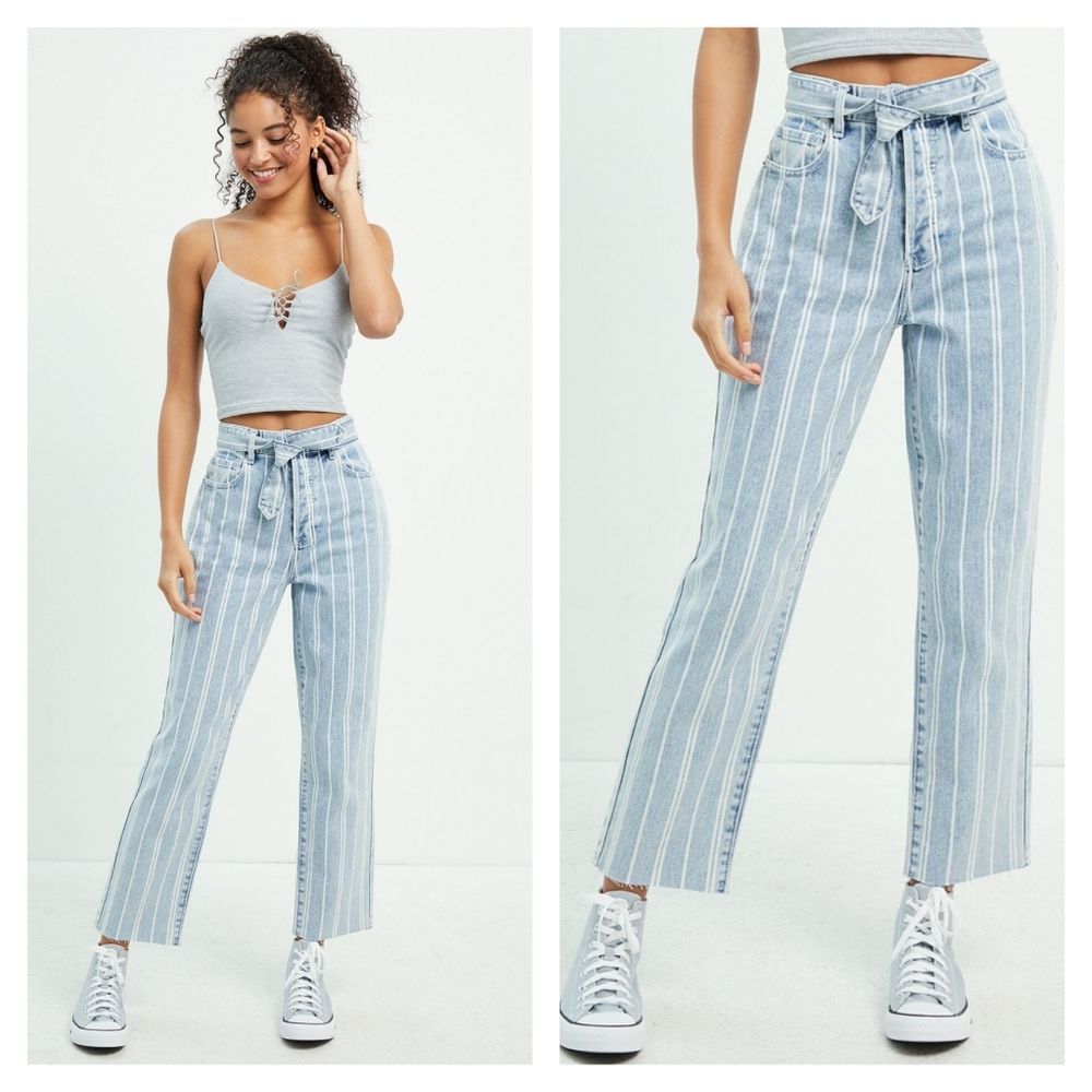 PacSun Double Stripe High Waisted Straight Leg Jeans